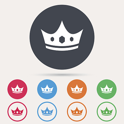 皇冠图标。王座领袖标志。图片下载