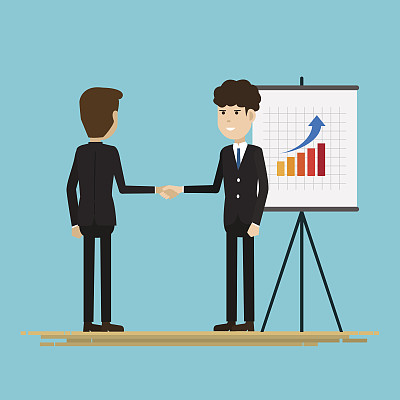 两个人谈生意伙伴，矢量插画图片下载