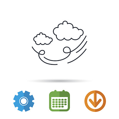 风图标。乌云有风暴的迹象。图片下载