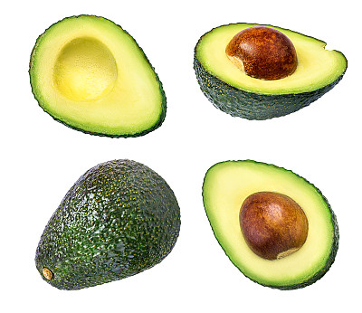 牛油果孤立在白色素材图片