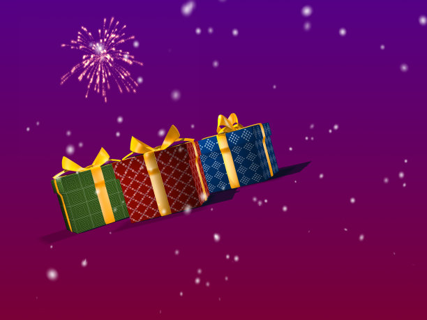 圣诞礼物3D渲染图片下载