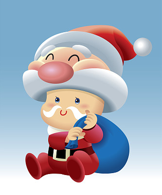 可爱的婴儿服装圣诞老人图片下载