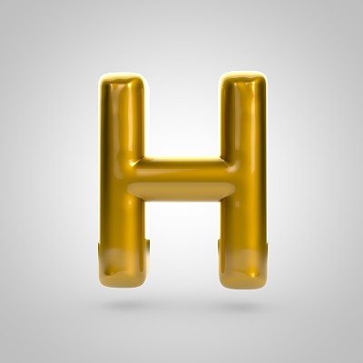 金属漆金大写字母H图片下载