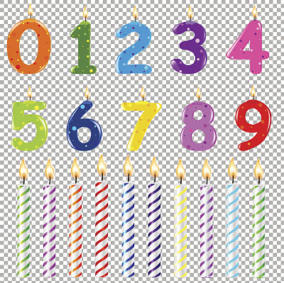 不同形式的生日蜡烛图片下载