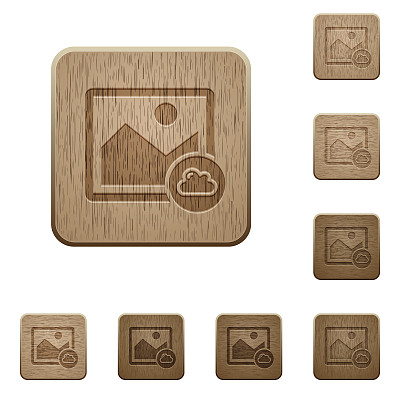 云形象木按钮图片下载