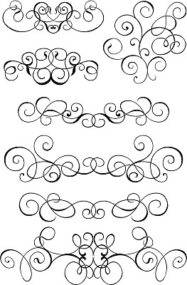 卷轴，圆形装饰，装饰，矢量图片下载