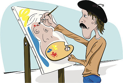 留胡子的画家图片下载