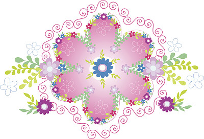 粉红花矢量图图片下载