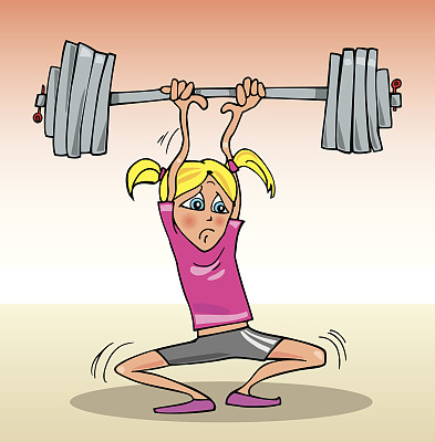 金发女孩举起重物图片下载