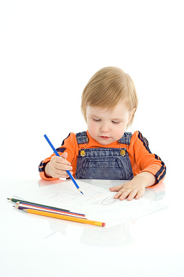 漂亮宝宝用彩笔画图片下载