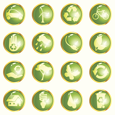 绿色高光生态按钮图片下载