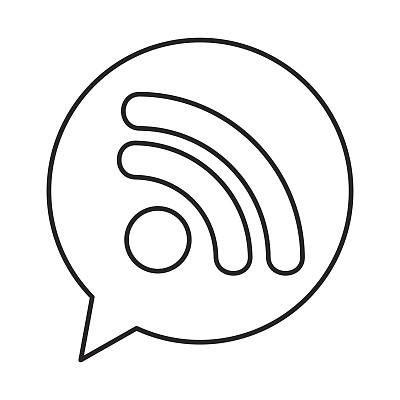 带Wi-Fi信号连接图标的对话气泡图片下载