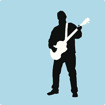 复古低音蓝色背景(矢量插图)图片下载