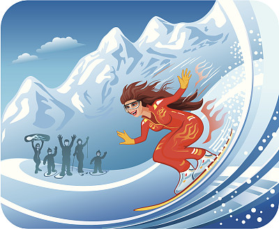 极限滑雪女图片下载