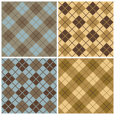 蓝，灰褐色和金色菱形格子图案图片下载