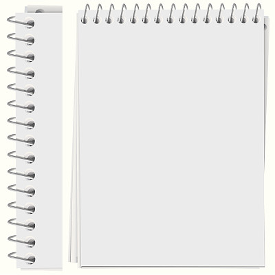 矢量高详细螺旋装订记事本页图片下载