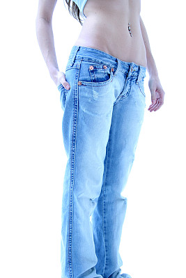 蓝色牛仔裤图片下载