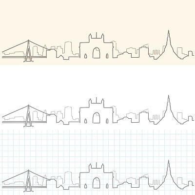 孟买手绘天际线图片下载
