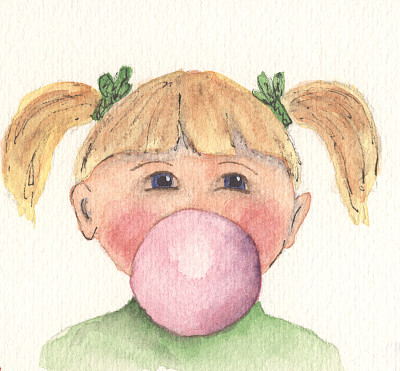 女孩吹泡泡图片下载