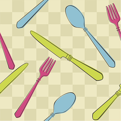 无缝的餐具模式图片下载