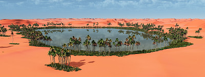 沙漠中的绿洲图片下载