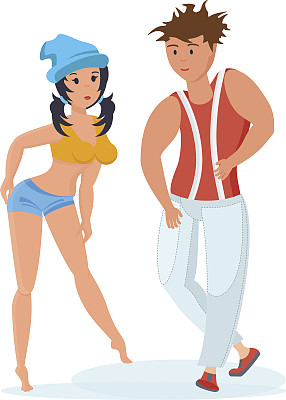 男人和女人，流行舞蹈有节奏的动作和音乐图片下载