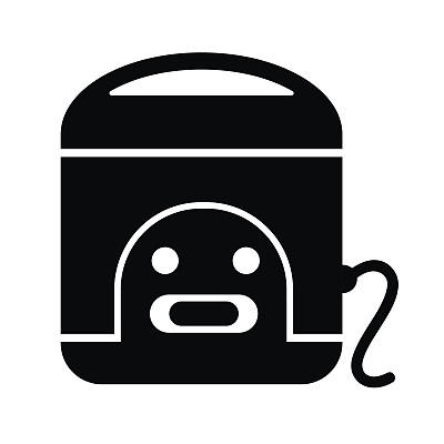 电饭锅的黑色图标插图孤立在白色的背景图片下载