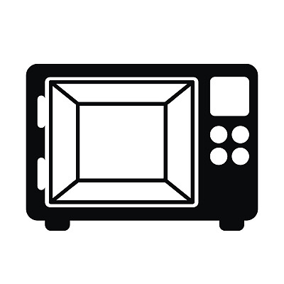 黑色图标插图微波隔离在白色背景图片下载