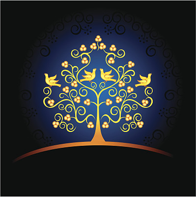 圣诞树装饰卡片图片下载