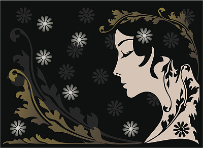 女孩与花图片下载