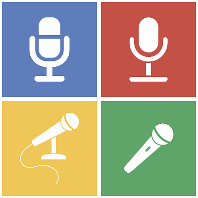 麦克风的图标集。图片下载