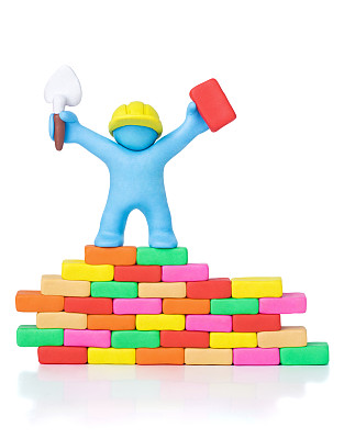 builder构建快乐。剪切路径图片下载