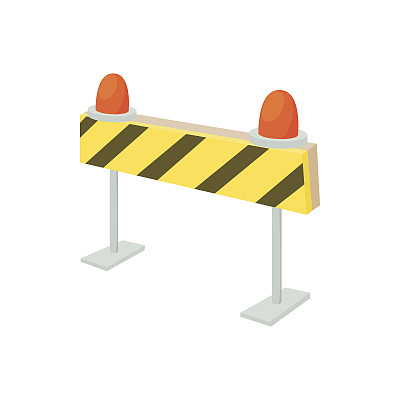 交通障碍图标，卡通风格图片下载