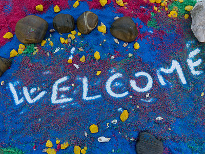 欢迎写在颜色的沙子图片下载