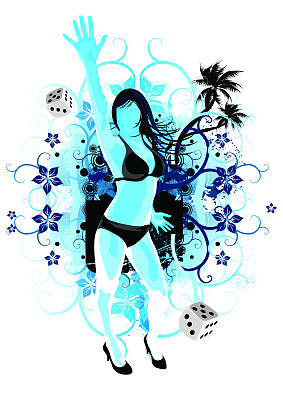 花的派对女孩图片下载