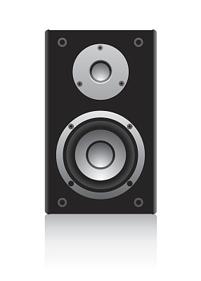 黑色扬声器孤立在白色背景上图片下载