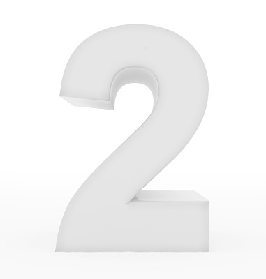 第2个3d白色孤立在白色上图片下载