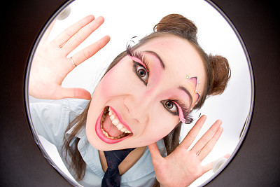 年轻的艺术亚洲女人的特写图片下载