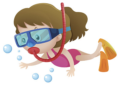 小女孩潜入水中图片下载