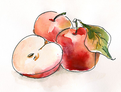 水彩苹果图片下载