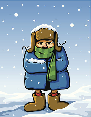向量在冬天穿人雪图片下载