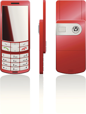 红色手机的插图图片下载