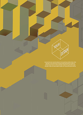 抽象几何立方体图形模板设计图片下载