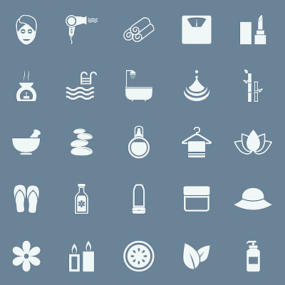 美丽的颜色图标在蓝色的背景图片下载