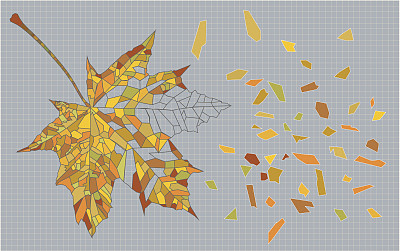 马赛克秋叶图片下载