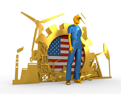 年轻人和工业等距图标集图片下载