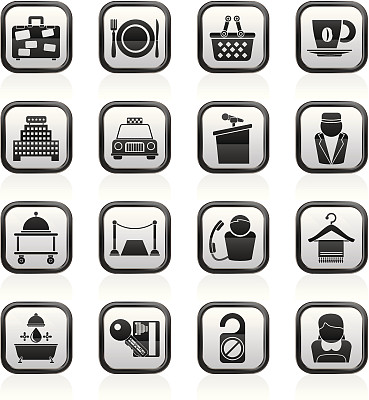 酒店和汽车旅馆服务图标图片下载