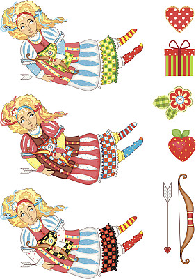 天使女孩飞翔丘比特套装图片下载