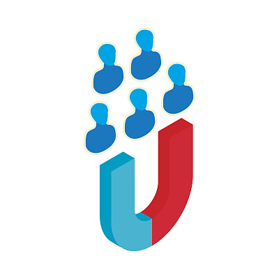 吸引客户的商业图标，等距3d图片下载