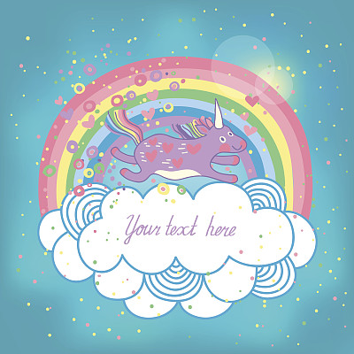 云中独角兽彩虹图片下载